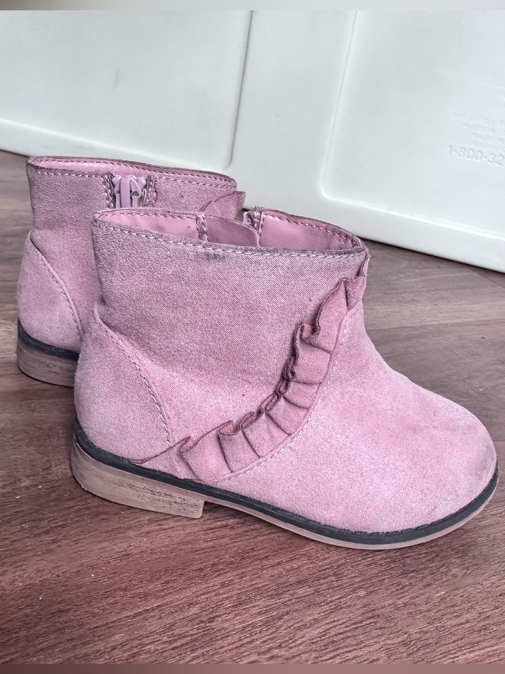 Toddler Size 7 Pink Ruffle Ankle Boots Cat & Jack